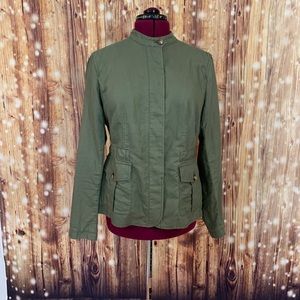 Talbots Safari Style Large Jacket  Green EUC